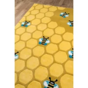 Cecelia+Geometric+Handmade+Tufted+Gold+Area+Rug