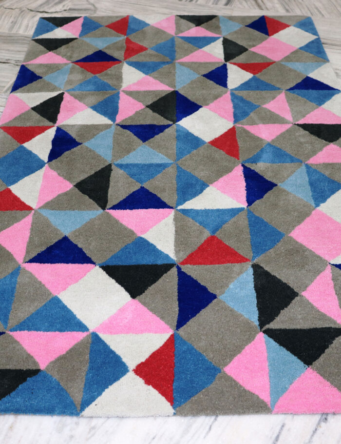 Modern Vibrant Geometric Abstract Rug