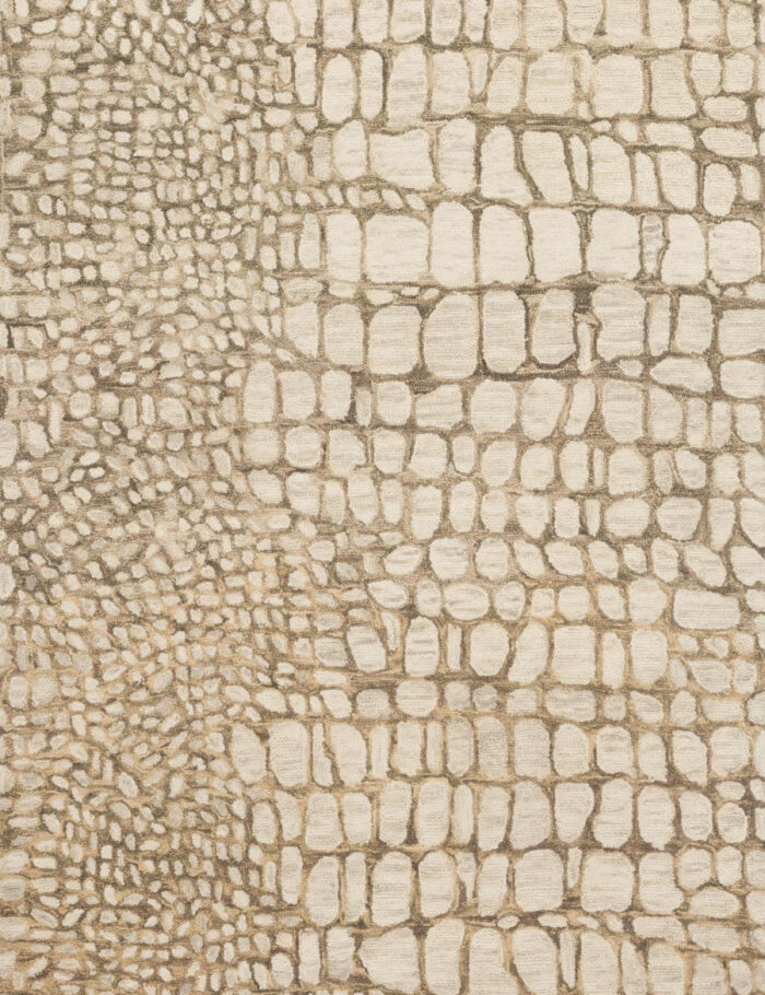 Neutral Reptile Skin Mosaic Rug