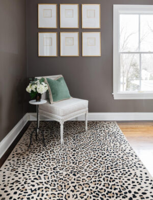 Leopard Print Beige Area Rug 78