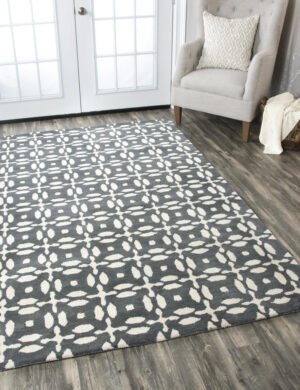 Modern Geometric Gray Rug