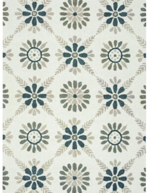 Elegant Floral Green Rug