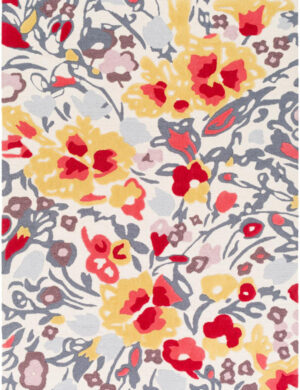 Modern Vibrant Floral Accent Rug