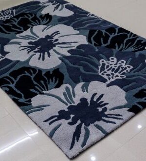 Midnight Bloom Hand-Tufted Carpet