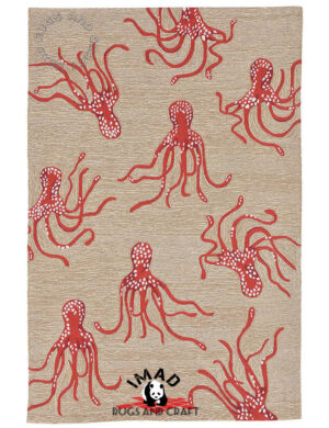 Modern Octopus Delight Handwoven Rug