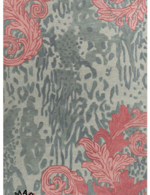 Floral Leopard Print Handwoven Rug 13
