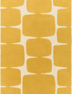 Modern Yellow Hand Tufted Wool & Silk Rug