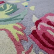 Vibrant Floral Gray Rug