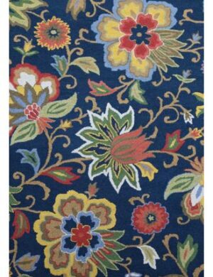 Midnight Garden Modern Floral Rug